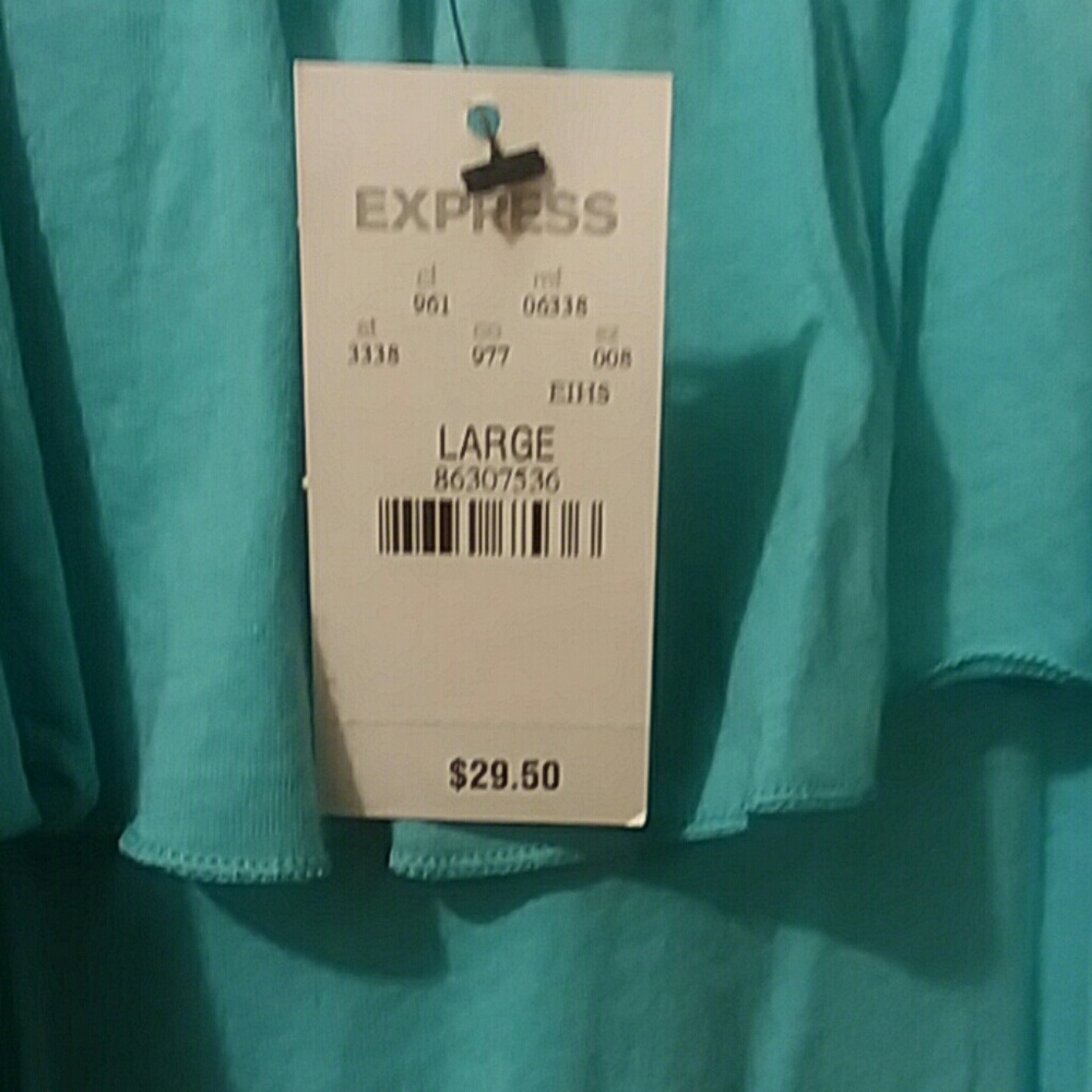 Express Large Turquoise Ruffle Tank 👠👡👗🛍👝👒 - Picture 2 of 4